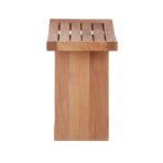 Siena Natural Teak Shower and Bath Stool with Curved Seat and Shelf - Image 12