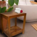 Bali Teak Shower and Bath Spa Bench with Shelf – 18″