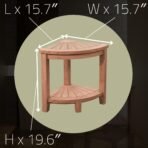Stanley Natural Teak Shower and Bath Corner Stool with Shelf - 15.7" - Image 5