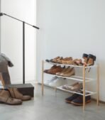 Expandable Shoe Rack (18" H)  - Steel + Wood