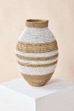 White Striped Buhera Basket - Image 3